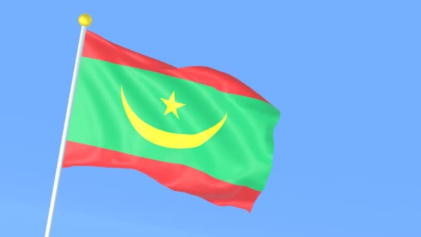 Bandera Nacional Del Mundo Mauritania — Vídeo de stock