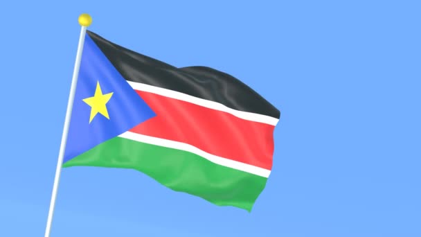 Національний Прапор Світу Південний Судан — стокове відео