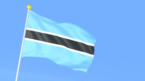 Bandera Nacional Del Mundo Botswana — Vídeos de Stock