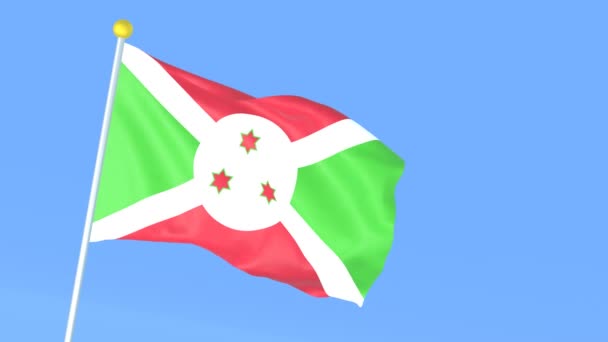 Národní Vlajka Světa Burundi — Stock video
