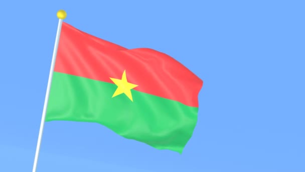Bandeira Nacional Mundo Burkina Faso — Vídeo de Stock