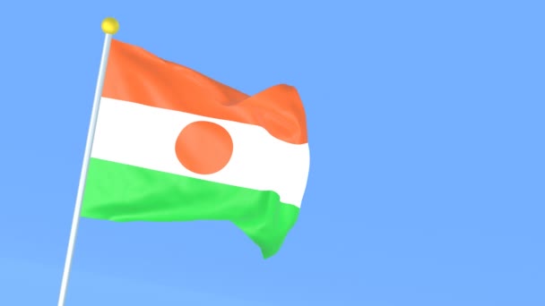 Világ Nemzeti Zászlaja Niger — Stock videók