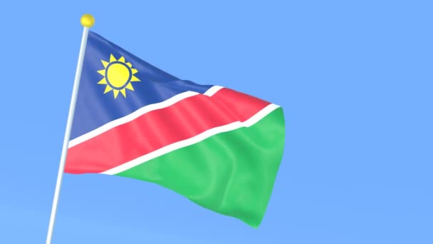 Bandera Nacional Del Mundo Namibia — Vídeo de stock