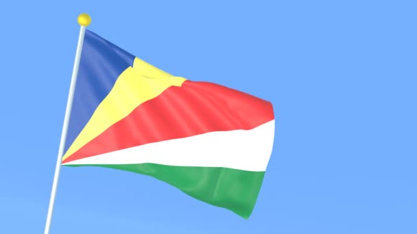 Національний Прапор Світу Сейшельські Острови — стокове відео