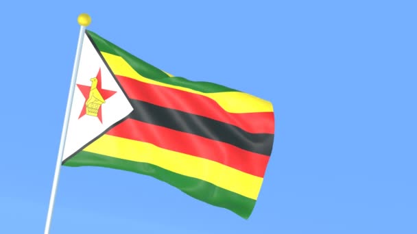 Bandera Nacional Del Mundo Zimbabwe — Vídeos de Stock