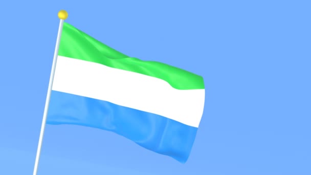 Bandeira Nacional Mundo Serra Leoa — Vídeo de Stock