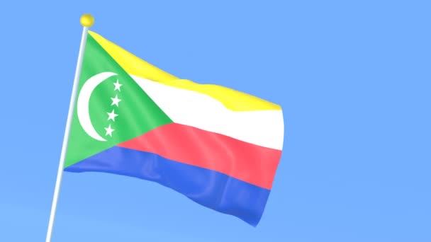 Національний Прапор Світу Коморські Острови — стокове відео