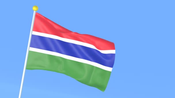 Bandera Nacional Del Mundo Gambia — Vídeo de stock