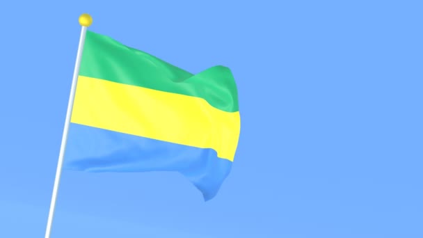Государственный Флаг Мира Габон — стоковое видео