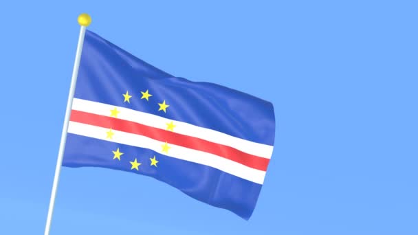 Bandeira Nacional Mundo Cabo Verde — Vídeo de Stock