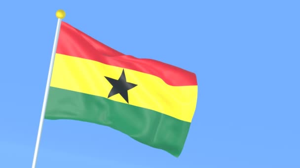 Nationale Vlag Van Wereld Ghana — Stockvideo