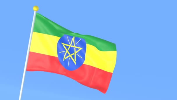 Bandiera Nazionale Del Mondo Etiopia — Video Stock