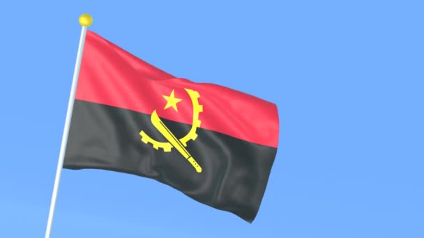 Bandeira Nacional Mundo Angola — Vídeo de Stock