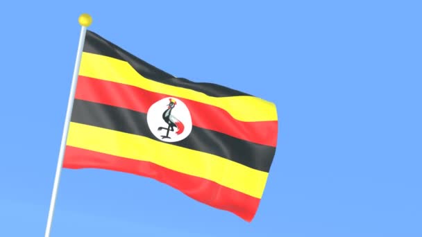 Bandera Nacional Del Mundo Uganda — Vídeo de stock