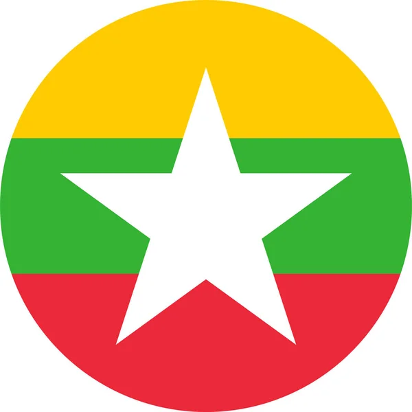 Národní Vlajka Světa Myanmar — Stockový vektor