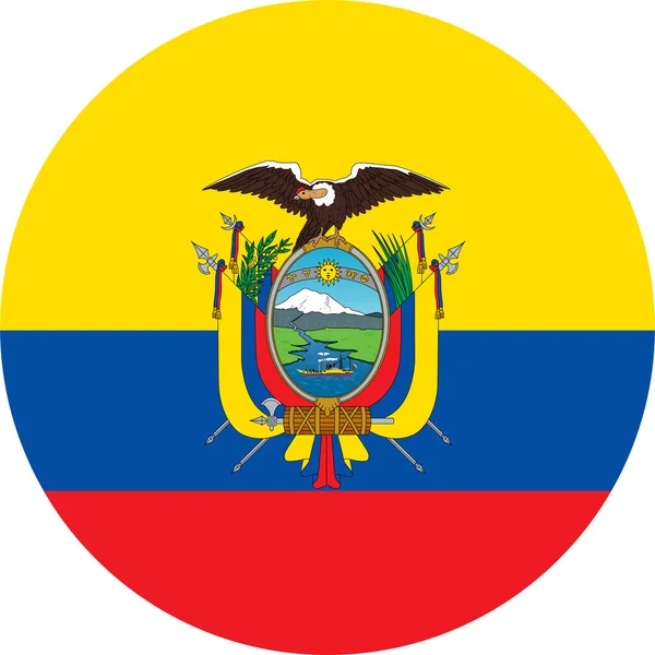 Nationale Vlag Van Wereld Ecuador — Stockvector