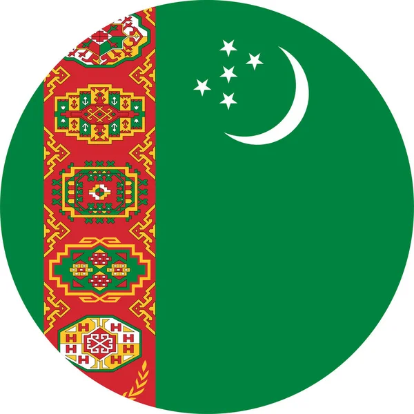 Drapeau National Monde Turkménistan — Image vectorielle