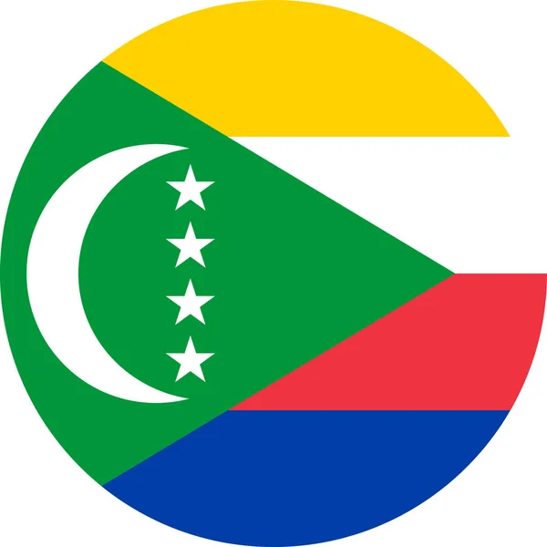 Národní Vlajka Světa Komory — Stockový vektor