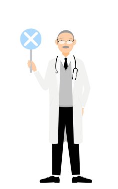 Beyaz önlüklü kıdemli erkek doktor 