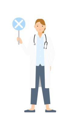 Beyaz önlüklü kıdemli bayan doktor 