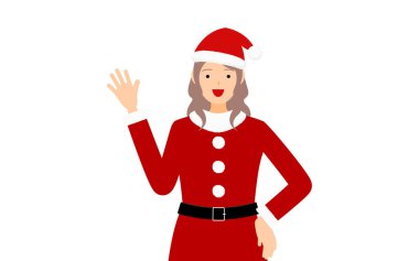 Noel Baba 'lı kadın şirin poz vermiş.