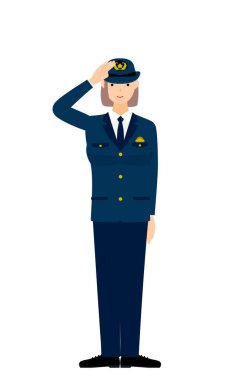 Genç bayan polis poz veriyor. Selam dur.