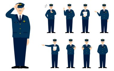 9 kıdemli erkek polis memuru, selamlama, durdurma, polislik vs..