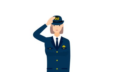 Genç bayan polis poz veriyor. Selam dur.