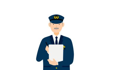 Kıdemli erkek polis poz veriyor, polis