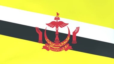 Rüzgarda dalgalanan ulusal bayrakların 3DCG animasyonu, Brunei