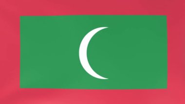 Rüzgarda dalgalanan ulusal bayrakların 3DCG animasyonu, Maldivler