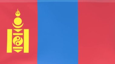 Rüzgarda dalgalanan ulusal bayrakların 3DCG animasyonu, Moğolistan