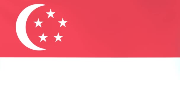 風になびく国旗の3Dcgアニメーション シンガポール — ストック動画