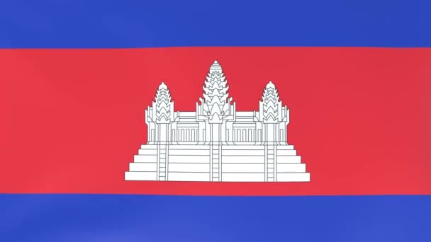 風になびく国旗の3Dcgアニメーション カンボジア — ストック動画