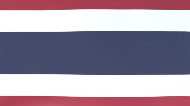 3Dcg Анимация Развевающихся Ветру Национальных Флагов Таиланд — стоковое видео