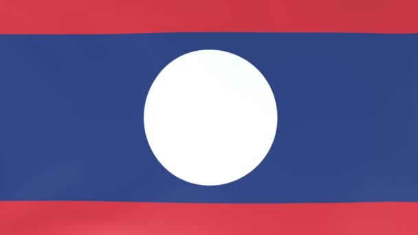 3Dcg Анимация Развевающихся Ветру Национальных Флагов Лаос — стоковое видео