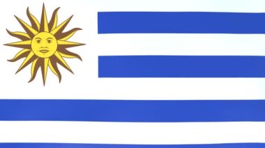 Rüzgarda dalgalanan ulusal bayrakların 3DCG animasyonu, Uruguay
