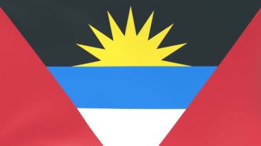 Rüzgarda dalgalanan ulusal bayrakların 3DCG animasyonu, Antigua ve Barbuda