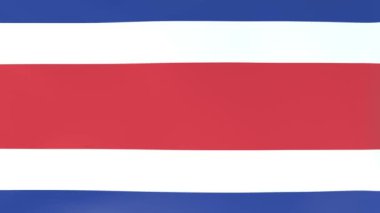 Rüzgarda dalgalanan ulusal bayrakların 3DCG animasyonu, Kosta Rika