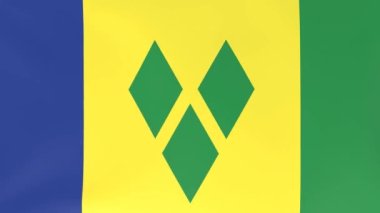 Rüzgarda dalgalanan ulusal bayrakların 3DCG animasyonu, Saint Vincent ve Grenadines
