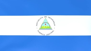 Rüzgarda dalgalanan ulusal bayrakların 3DCG animasyonu, Nikaragua