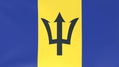 Rüzgarda dalgalanan ulusal bayrakların 3DCG animasyonu, Barbados