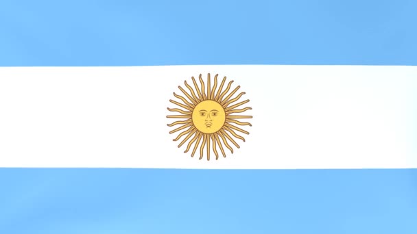 Animasi 3Dcg Bendera Nasional Berkibar Angin Argentina — Stok Video