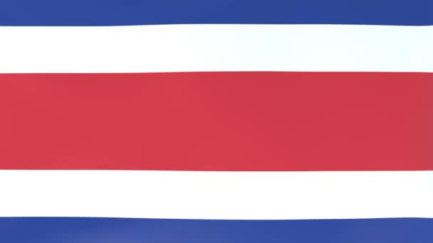 風になびく国旗の3Dcgアニメーション コスタリカ — ストック動画