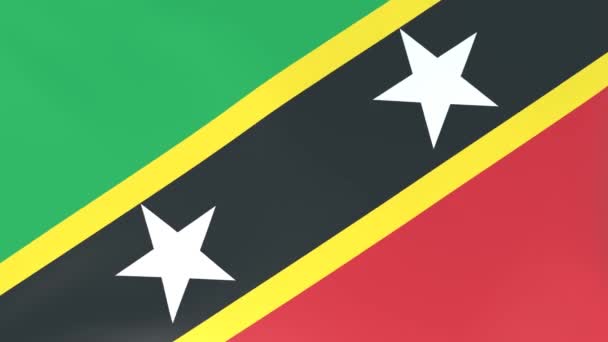 Animacja 3Dcg Flagi Narodowe Trzepotanie Wietrze Saint Kitts Nevis — Wideo stockowe