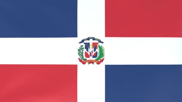 風になびく国旗の3Dcgアニメーション ドミニカ共和国 — ストック動画