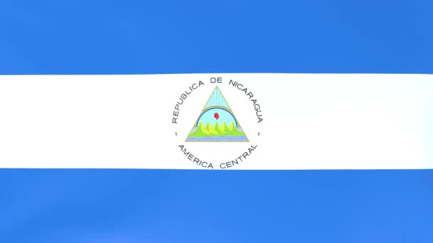 風になびく国旗の3Dcgアニメーション ニカラグア — ストック動画