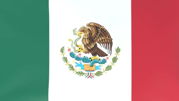 3Dcg Анімація Національних Прапорів Пурхають Вітрі Мексика — стокове відео