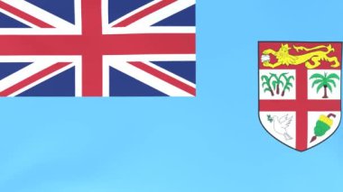 Rüzgarda dalgalanan ulusal bayrakların 3DCG animasyonu, Fiji