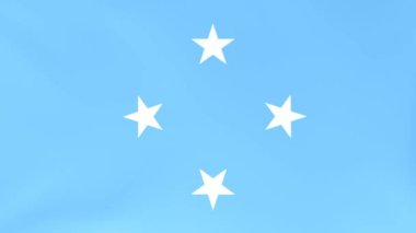 Rüzgarda dalgalanan ulusal bayrakların 3DCG animasyonu, Mikronezya Birleşik Devletleri